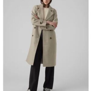 Vero Moda Curve Fortune Long Winter Warm Trench Coat Size 2X New Without Tags